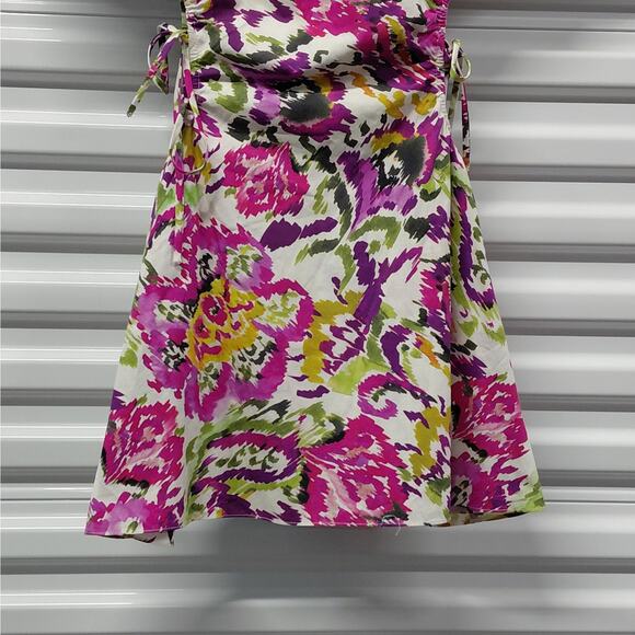 Misa Los Angeles Womens Dress Medium Floral Cutout Puff Sleeve Cottage Flirty - Picture 6 of 12